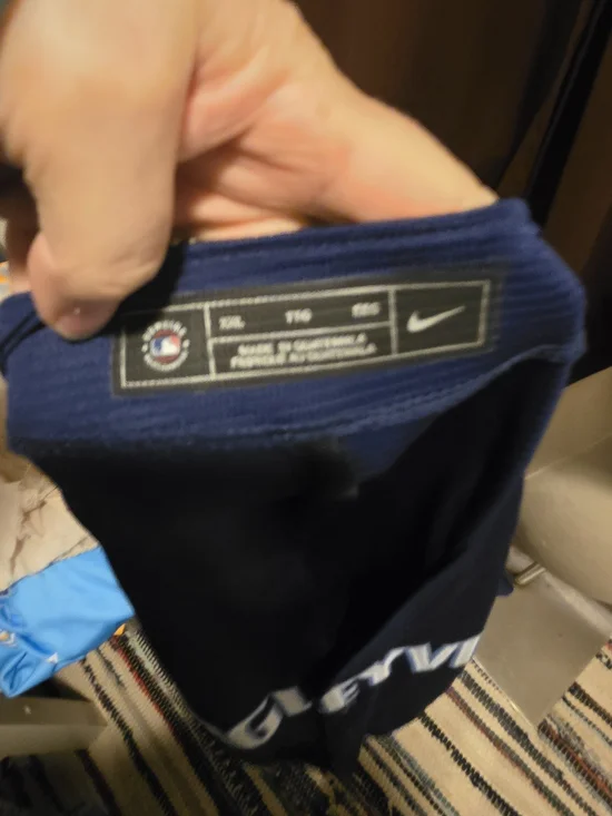 Nike Men's Chicago Cubs Navy and Light Blue 'Wood' #34 Baseball Jersey - Picture 4 of 4